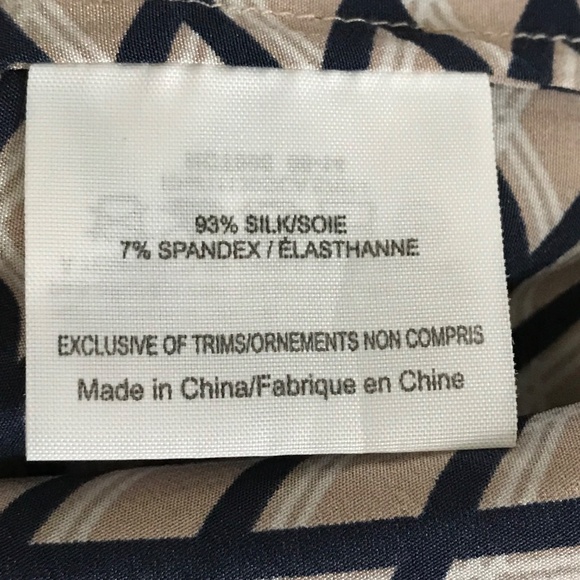 TORY BURCH Velda Tunic Silk Long Sleeve Blouse Black Tan Women’s Plus Size 14 - Picture 12 of 16